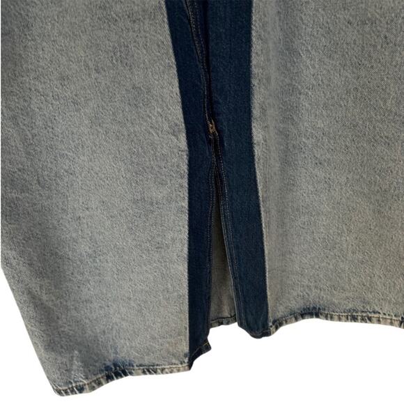 NWOT Noisy May Colorblock Front Slit Denim Midi Skirt – Sz Large - Picture 6 of 8